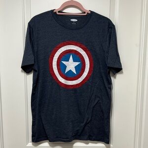 Old Navy Heather Blue Captain Shield Graphic